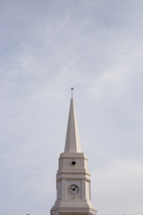 Spire of clock Tower in center of Kemer, Turkey.