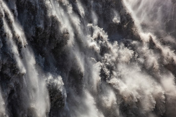 Close Up of Powerful Water Dettifoss in Northern Iceland