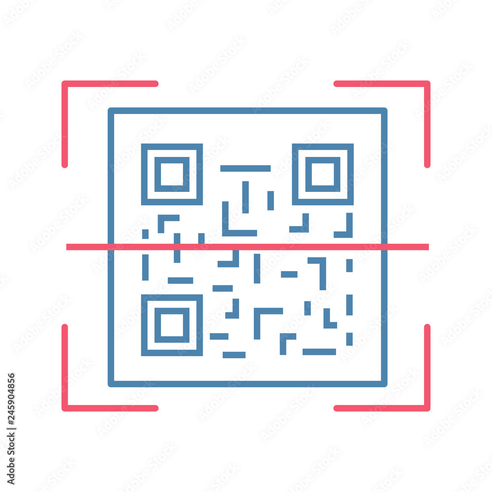 Poster qr code scanning color icon