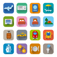 travel flat icons
