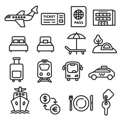 travel icons black outline