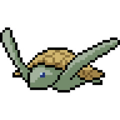 Obraz premium vector pixel art turtle