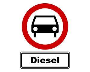 Warnschild mit PKW