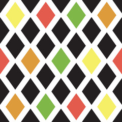 Seamless pattern with color rhombus shapes.
