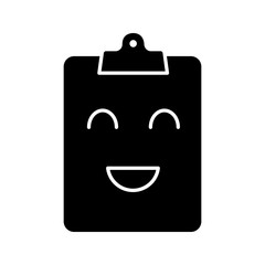 Smiling clipboard glyph icon