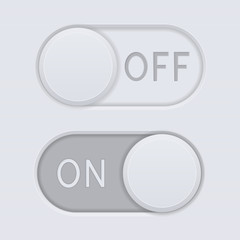 Toggle switch buttons. On and Off