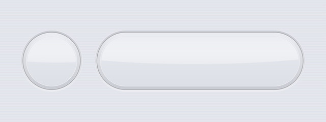 White interface buttons. Blank 3d icons