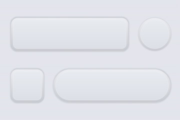 White interface buttons. Blank 3d icons