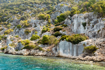 Ruins of ancient town on Kekova island, Turkey.