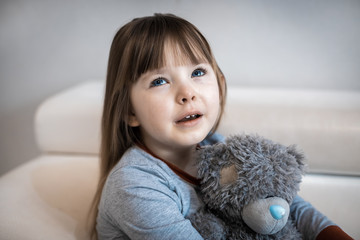 A little girl is crying