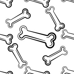 Dog Bone Icon Seamless Pattern, Bone Icon