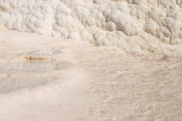 White carbonate mineral at Pamukkale, Turkey.