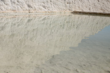 Close up shot of mineral water of Pamukkale, Turkey.