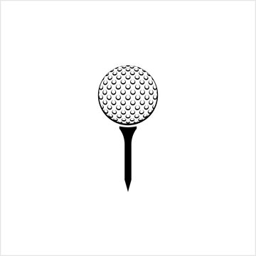 Golf-Tee / schwarz-weiß / Vektor / Icon Stock Vector