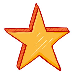 Fototapeta premium Vector Cartoon Golden Color Star