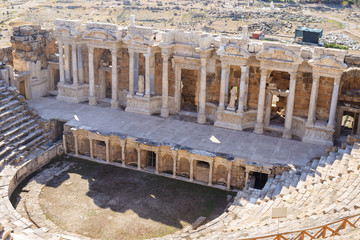 Antique amphitheater in Hierapolis, Turkey.