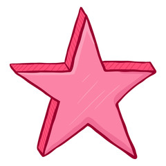 Vector Cartoon Pink Color Star