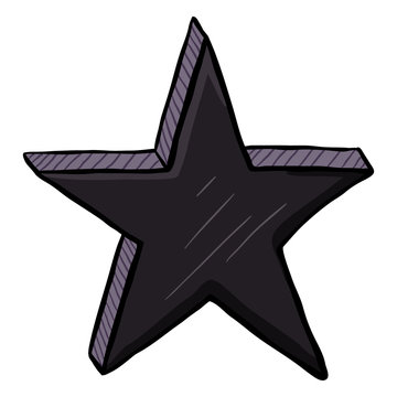Vector Cartoon Black Color Star