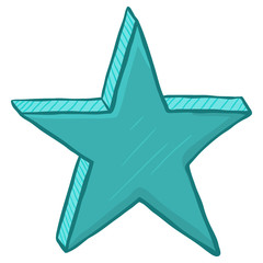 Vector Cartoon Turquoise Color Star