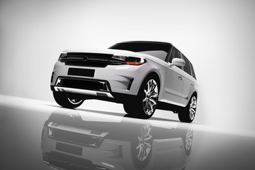 White SUV car on white background. © Photocreo Bednarek