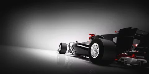 Foto op Plexiglas Achterkant van F1-auto op lichte achtergrond. © Photocreo Bednarek