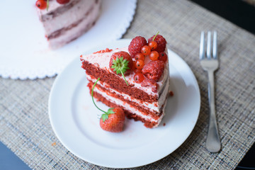 Berry cake on the table