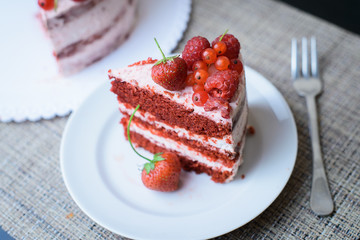 Berry cake on the table