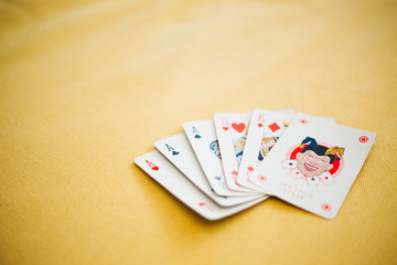 Close-Up Of Cards On Background