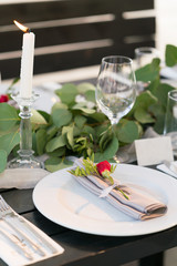 wedding table served in a rustic style