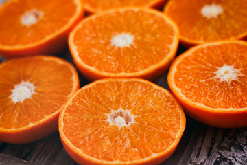 Halves of citrus background. Cut fresh fruits. 