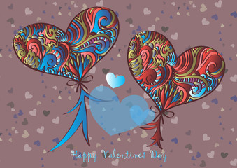 Happy valentines day, vector card 