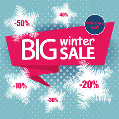 Fototapeta na wymiar Big winter Sale banner and Poster template design