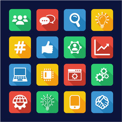 Research & Development Process Icons Flat Design 