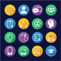 Quiz or Pop Quiz Icons Flat Design Circle