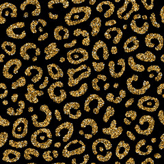 Leopardenfell-Print - trendiger schwarz-goldener Hintergrund.