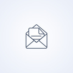 Read letter, vector best gray line icon