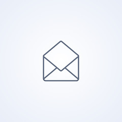 Read mail envelope, vector best gray line icon