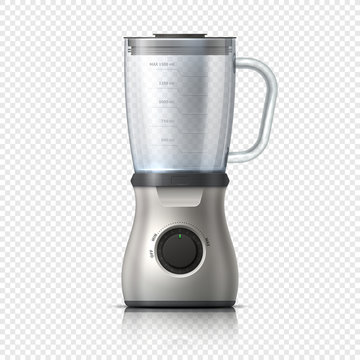 Blender. Empty juicer or food mixer. Isolated kitchen electric appliance. Realistic vector illustration. Juicer and mixer appliance equipment for juice