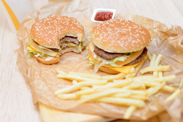  Fast food. Unhealthy concept