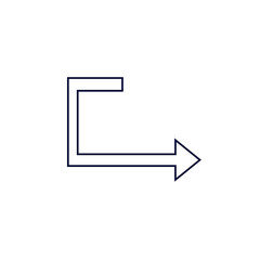 Fototapeta na wymiar Flat design arrow vector icon for navigation and media player.