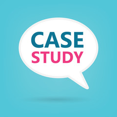 case study written on a speech bubble- vector illustration
