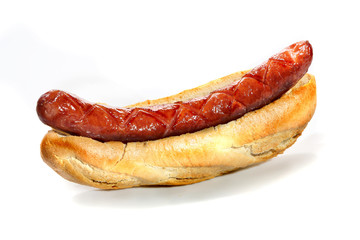 Grillowana kiełbasa w bułce. 