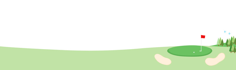 ゴルフ場　背景イラスト