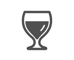 Wine glass icon. Alcohol drink sign. Beverage symbol. Quality design element. Classic style icon. Vector