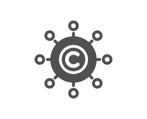 Copywriting network icon. Copyright sign. Content networking symbol. Quality design element. Classic style icon. Vector