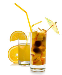 Isolated image of fruit cocktail close-up