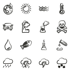 Global Warming Icons Freehand 