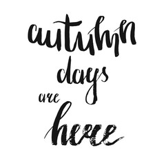 Vector hand lettering inspirational typography poster Say Hello to autumn