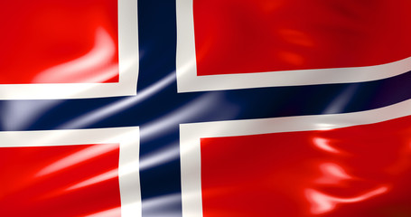 Norway flag in the wind . 3d illustration