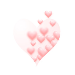Light pink love hearts event background frame. Vector illustration.